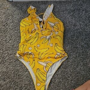 Yellow Banana Print Swimsuit